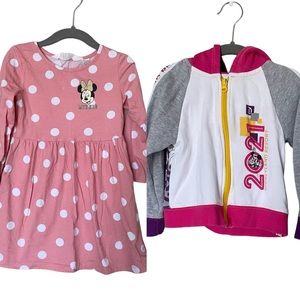 Disney themed bundle. H&M dress size 2-4yr, Disney Parks zip up size 4